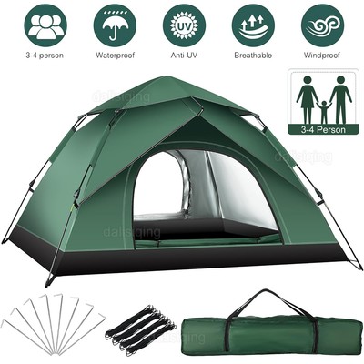 3-4 People Automatic Instant Pop Up Tent for Camping Tent Waterproof UV Protect