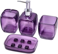 Bathroom Accessories Set, 4Pcs Acrylic Bathroom Set Includes Soap Dispenser,