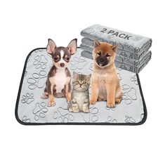 Qeils Reusable Puppy Pads, 2 Pack Washable Pee Pads for Dogs, Waterproof Non ...