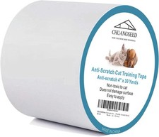 Anti Cat Scratch Tape, 4" x 30Yds, Transparent, Double Sided, Furniture Prote...