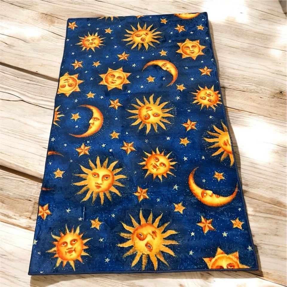 Alfombra Whimsigoth Decoración Celestial Luna Soles Estrellas Años 90 Bruja De Colección Caprichosa Boho Foto 3 de 4