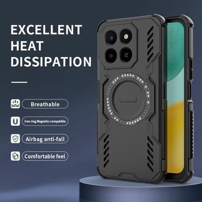 For Honor X6c 4G, Shockproof 4 Airbags Hybrid Armor Magnetic Hard Case Cover