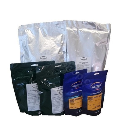 BACK COUNTRY CUISINE FREEZE DRIED MEAT - BEEF MINCE, CHICKEN DICES OR BEEF DICES