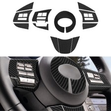 Carbon Fiber Steering Wheel Button Cover Trim For Subaru Legacy Outback 10-14