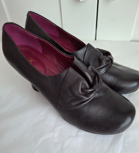 Hotter Donna Court Shoes Brown Leather Block Heel Comfort Concept Size UK 7.5 - Picture 19 of 22