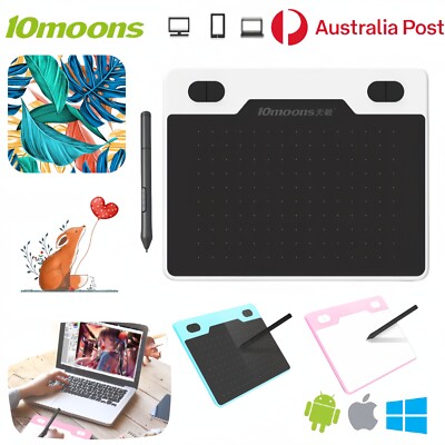 10moons Graphics Digital Tablet Drawing Board Art Writing Pad Pen Mac Android AU