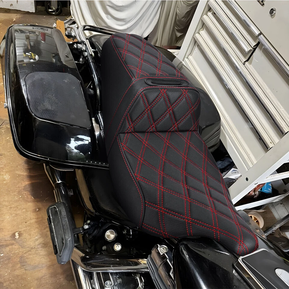 Step Up 2-Up Seat Lattice Stitched For Harley Road Glide Electra Glide 1997-2007 Foto 4 de 4