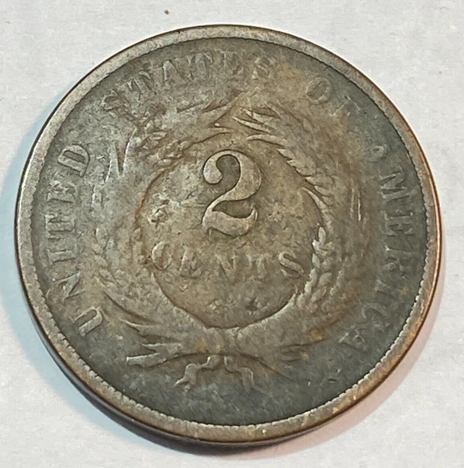 1868 Two Cent Piece Nice Original Fine+ CHN - Image 2 of 2