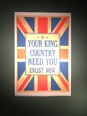  Your king country need you enlist - Vintage Reproduktion Wandbild Poster Druck