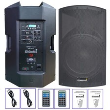 2Pcs 15" 4000W Powered PA Speakers Stage Audio Bluetooth TWS Karaoke KTV Speaker