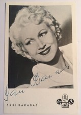 Sari Barabas Signed Music Card Original Signature Autograph Signature 
