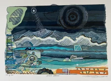 Thomas Seawell "Night Beach" Print Club of Albany 2004 31 Color Serigraph