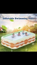 Aufblasbarer Pool Zusammen Klappbar Planschbecken Familie Sommer Outdoor 130CM