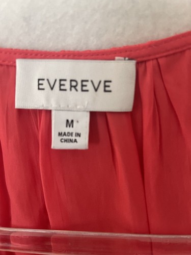 Camicetta Evereve donna M arancione rossa canotta senza maniche bottoni ruche - Foto 5 di 6