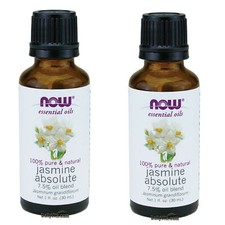 2 x NOW FOODS 100 Pure  Natural Jasmine Absolute Oil Blend 1oz 30 ml 7.5 
