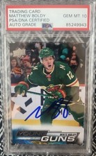 2022-23 Upper Deck Young Guns Matt Boldy #201 PSA 10 AUTO RC