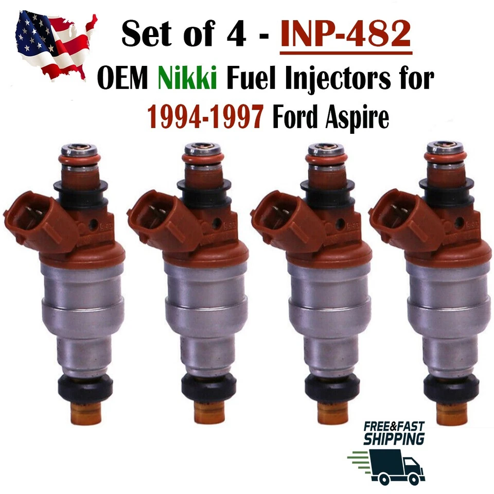 Genuine Nikki 4Pcs Best Upgrade Fuel Injectors for 1994-1997 Ford Aspire 1.3L I4 - Image 2 of 4