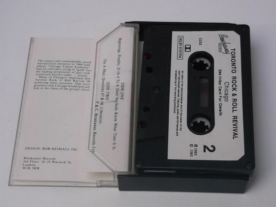 Chicago:   Toronto Rock'n'Roll Revival 1969 Original  UK  Cassette - Imagem 2 de 2
