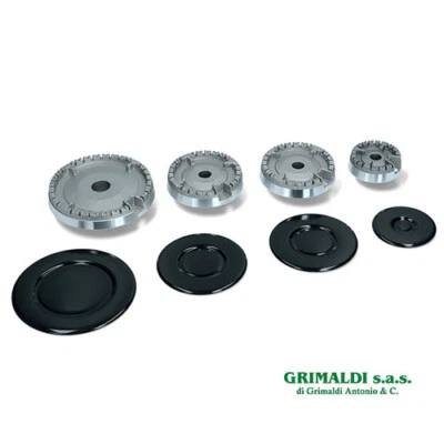 INDESIT SERIE 4 BRUCIATORI + PIATTELLI 4 FUOCHI CUCINA GAS PIANO COTTURA