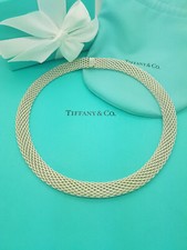 Tiffany & Co.  RARE Somerset Mesh Collar Necklace in Silver, UK Hallmarks!