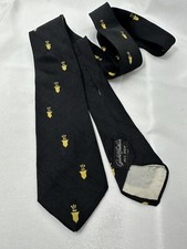 Vintage 1950s Gimbel Brothers All Silk Tie Black/Gold Lantern Pattern