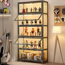 Display Cabinet with Acrylic Glass Door, 5-Tier Curio Display Case, Collectibles