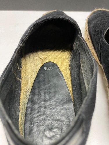 YSL Saint Laurent Women's Black Signature Espadrille Canvas Shoes EU 37+ US 7.5 - Picture 5 of 13