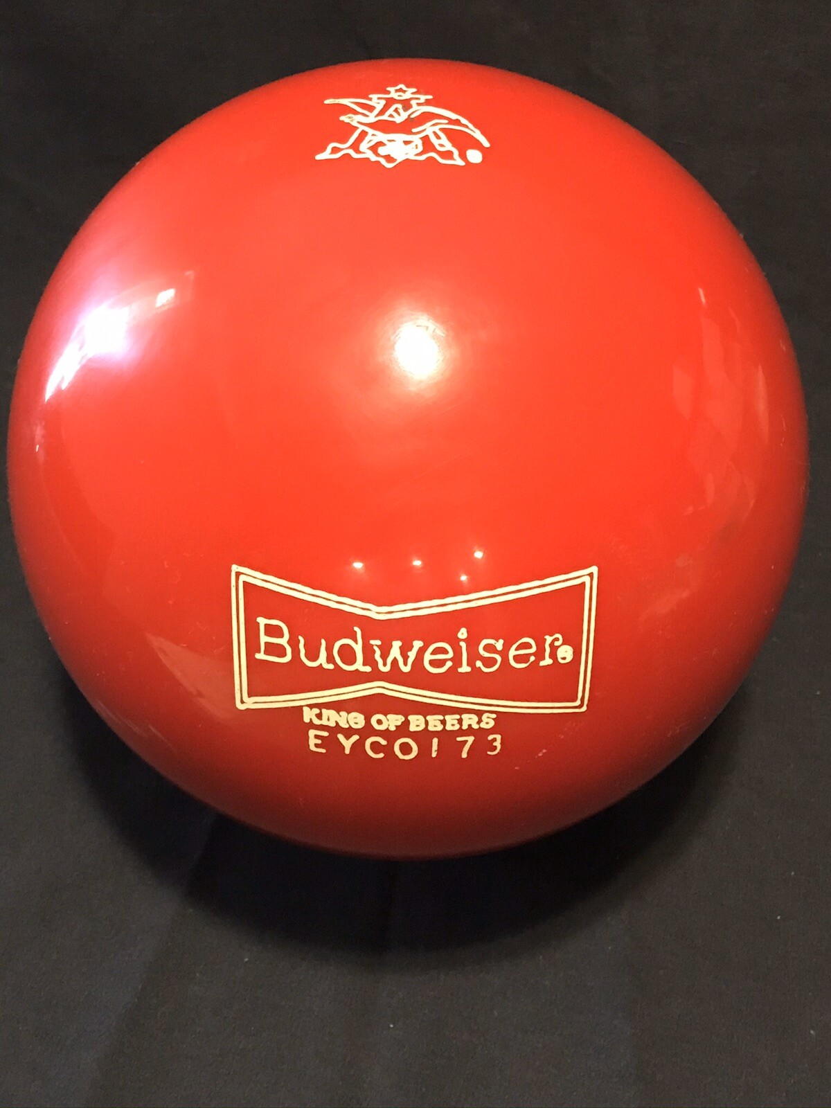 Vintage Budweiser Bowling Ball Red “King Of Beers” 16lbs Undrilled