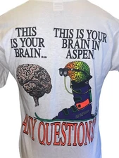 Vintage Brainwaves Sportswear Aspen Men's T Shirt Brain Fruit of the Loom Medium