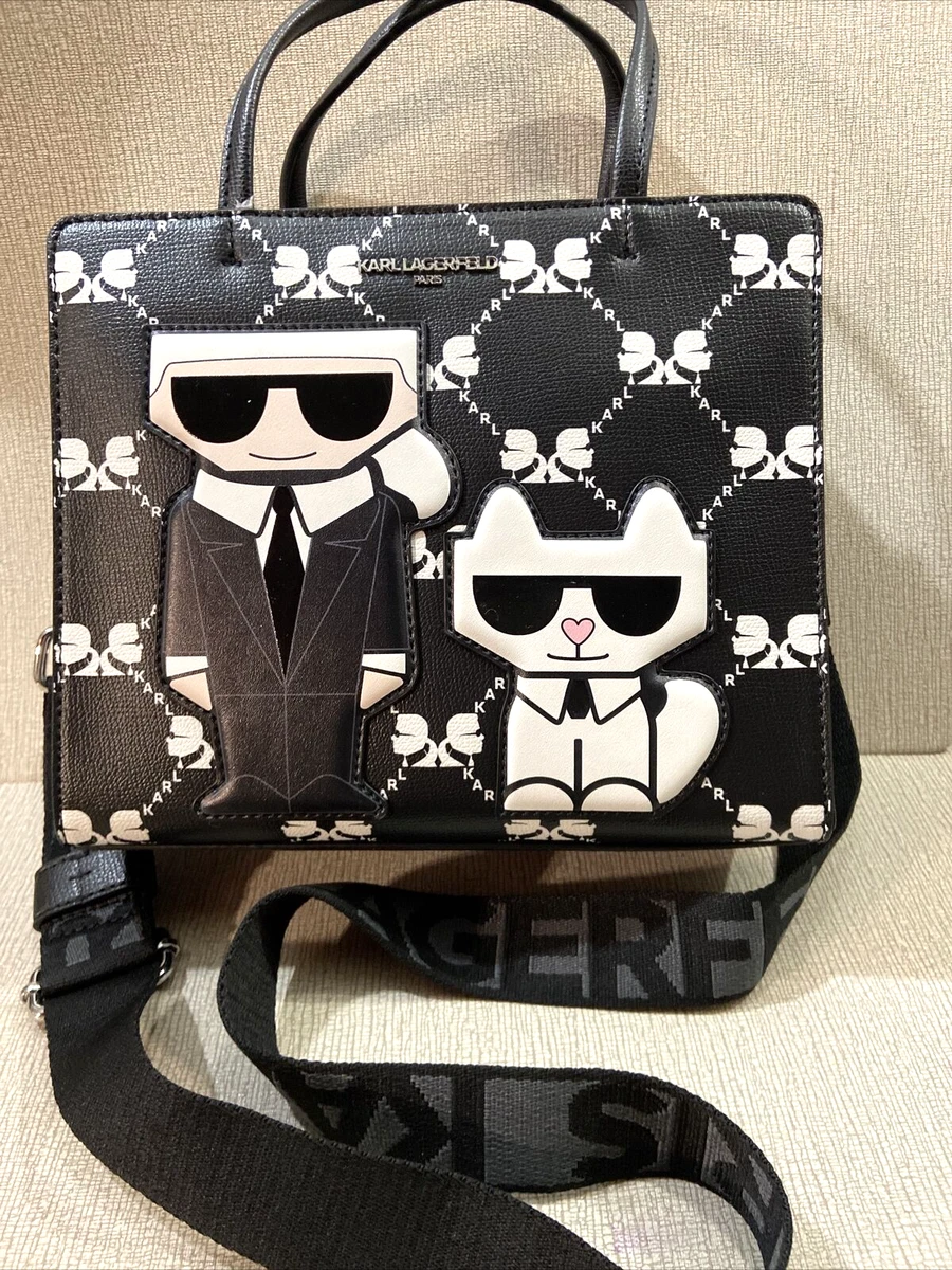NWT KARL LAGERFELD PARIS Monogram Karl & Cat Maybelle Black/White  