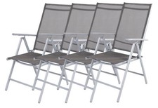 4er Set Alu Klappsessel 7-fach verstellbar Gartenmöbel Gartenstuhl Liegesessel