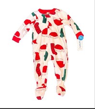 Baby's CARTER'S SANTA Stocking Fleece Footed Pajamas Size 18 Months NWT