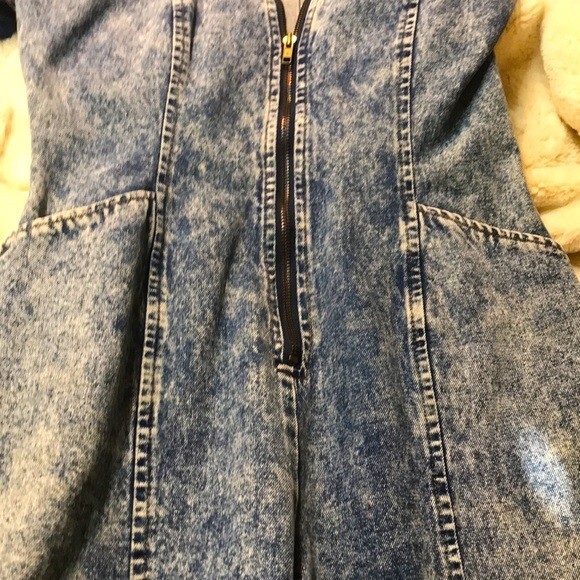 Dallas Stone-Washed Denim Jumpsuit: OOAK 80s Glamour Revived in Style View 6