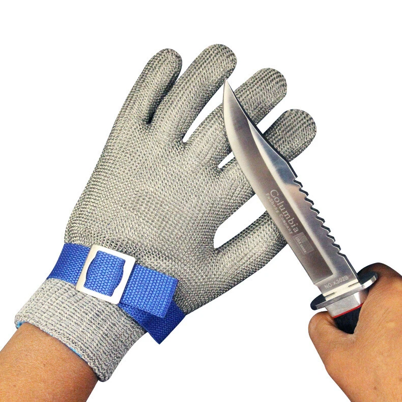 Schnittfeste stabfeste Handschuhe Edelstahl Metallgitter Metzger Sicherheits - Bild 4 von 4