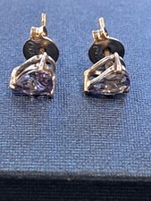 3/4 ct tanzanite  earings in sterling silver  pear cut.82