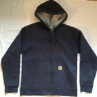 CARHARTT WOMEN'S ZIP CAR-LUX HOODED THERMO SWEATSHIRT LARGE NAVY BLUE 
