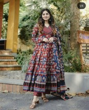 Wedding Wear Kurta Pant  Dupatta Set Jaipuri Block Printed Kurtas  Kurtis Sets