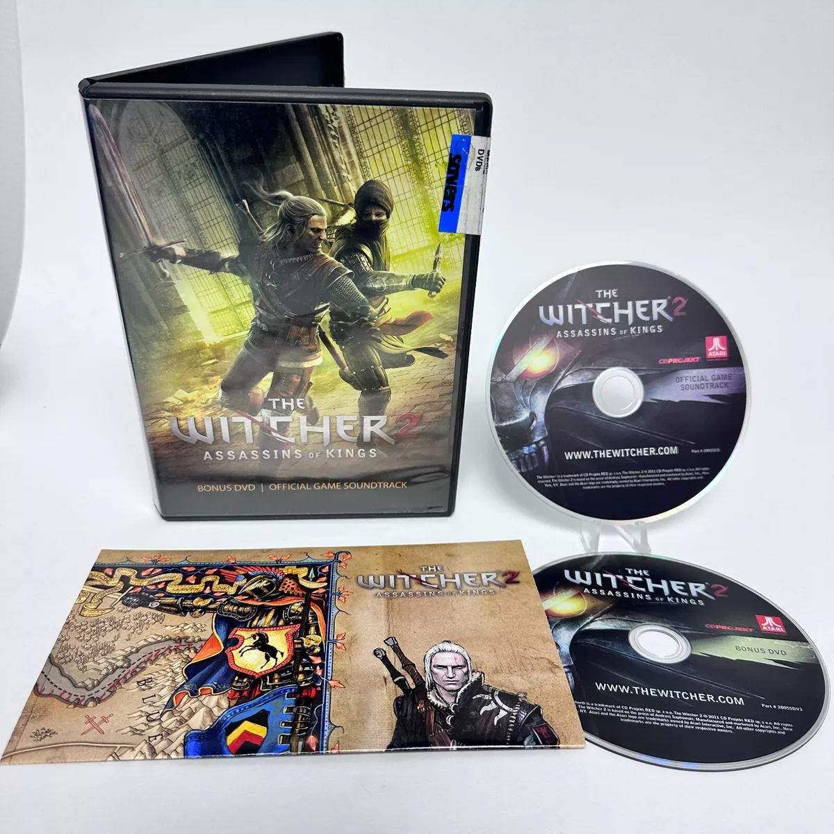 THE WITCHER 2 Assassins of Kings PC DVD-ROM Box Set Disc Perfect Condition  + Map