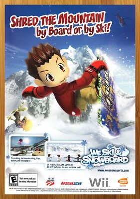 2008 We Ski Snowboard Nintendo Wii Print Ad/Poster Video Game Promo Art 