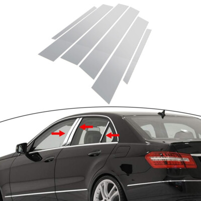 For Mercedes-Benz E-Class W212 4 Door 10-2016 6x Window Pillar Post Silver
