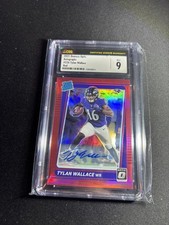 2021 Panini Donruss Optic Tylan Wallace Red Prizm Rated Rookie Auto /75 CSG 9