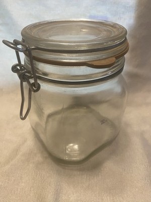 VTG Fido Bormioli Rocco 3/4 Liter hinged seal Glass Canning Jar Made in Italy