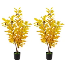 2 Packs 35.4-inch Artificial Maple Tree - Autumn Tree Artificial Plant Autumn...