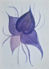 ACEO Watercolor  painting fantasy flower flower artwork nature plant