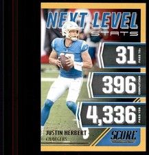 2021 Score Next Level Stats Gold Justin Herbert #10