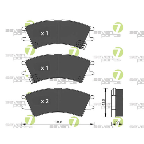 Plaquettes de frein Seven Parts SVP19870 pour frein à disque Hyundai