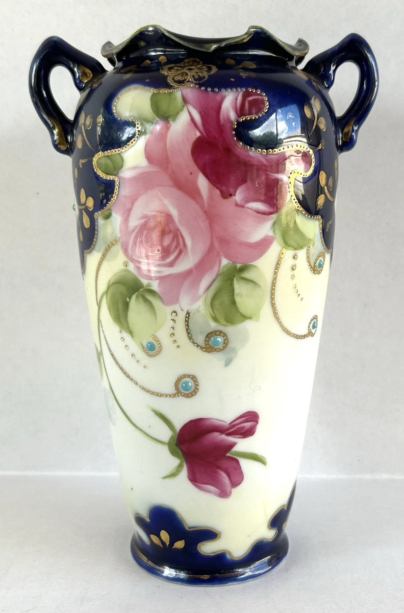 陶瓷蓝色1850-1899 年日本花瓶| eBay