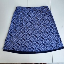 Navy Blue Geo Print Reversible Skirt Comfortable feminine Soft flowy Sz XXL