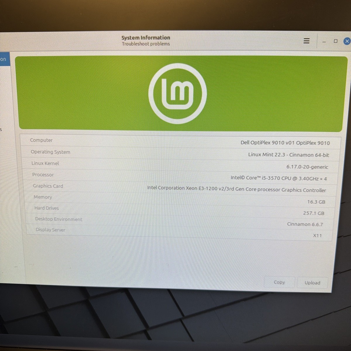 Dell Optiplex 9010 ,i5 3.40GHz, 16GB RAM, 256gb SSD, Linux Mint