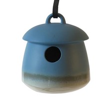 Return Bird Home, Hanging Bird House, 7 D x 7 H inches Soft Blue